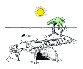 Logo for Gerber's Miracle Publishing 'Alone on the Saxophone' by Humorist